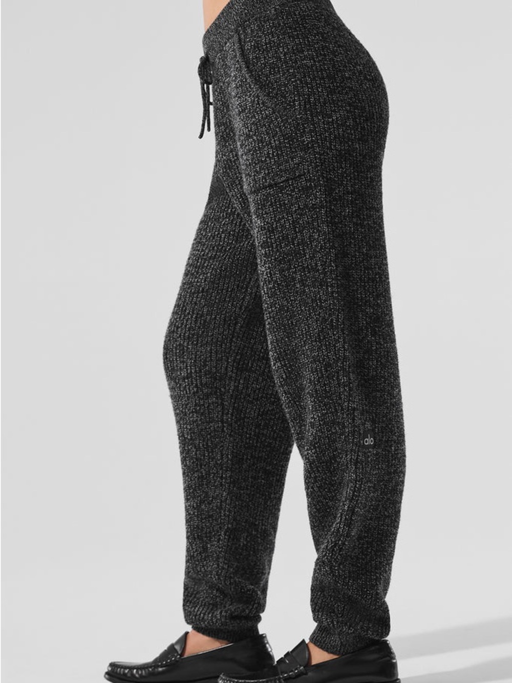 Alo Yoga Marl Sweater Pant - Black Marl